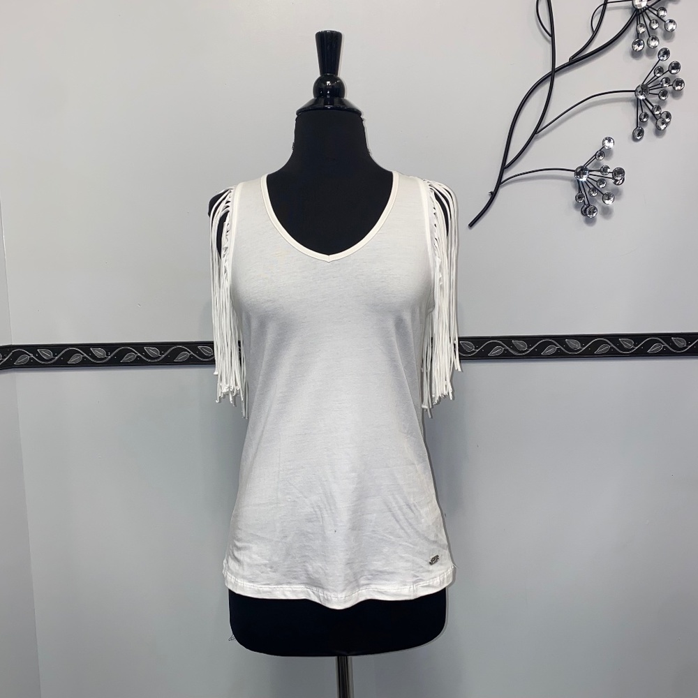 White Tassel Tank Top